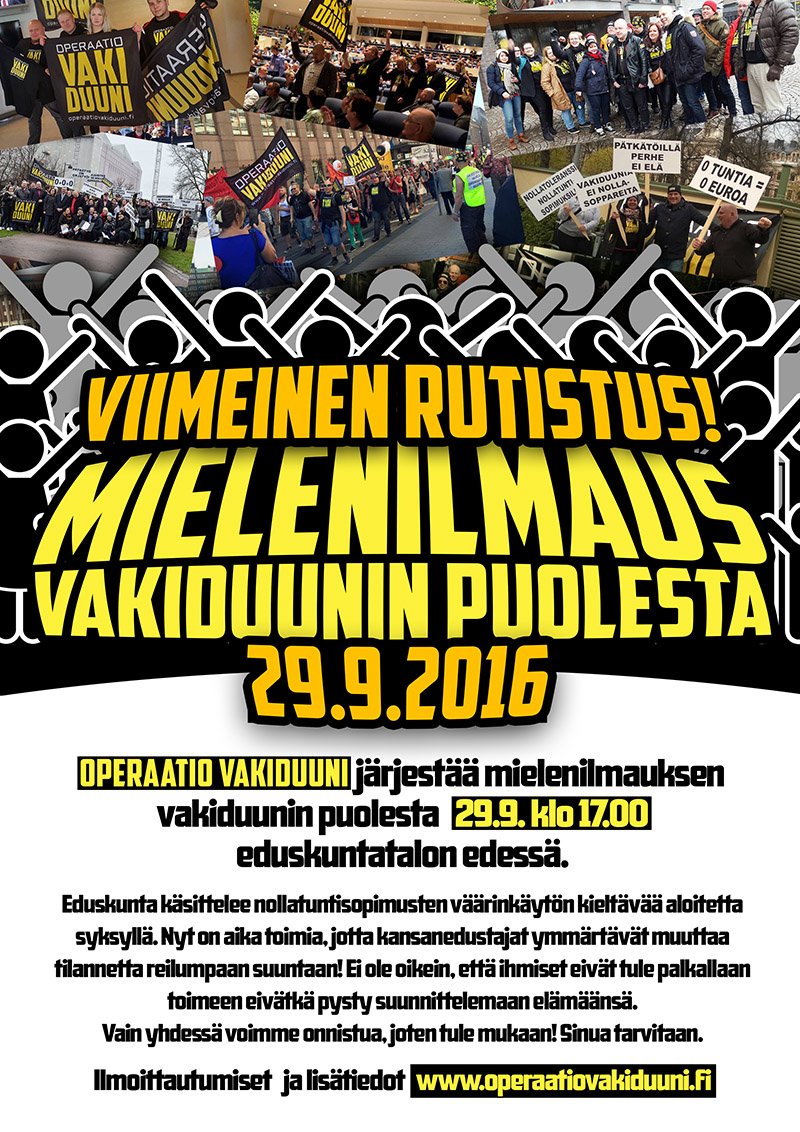 Pätkätyöntekijät liittykää yhteen! Nyt on aika toimia reilumman työelämän puolesta. #vakiduuni