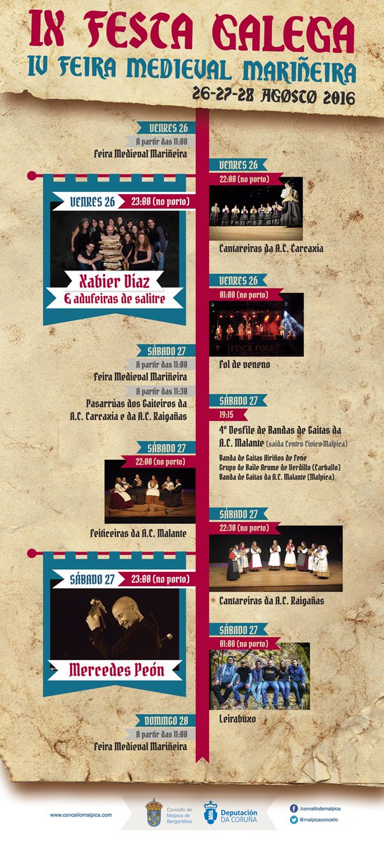 Xa están aquí a #FeiraMedievalMariñeira e a #FestaGalega de #Malpica!
concellomalpica.com/gl/xabier-diaz…
