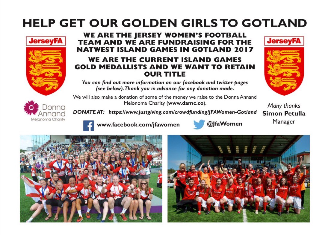 Channel103's tweet photo. Islanders asked to dig deep to send Jersey FA's women's team to 2017 Island Games:
https://t.co/HI46uKTrah @JfaWomen https://t.co/LEM8hwsGKP