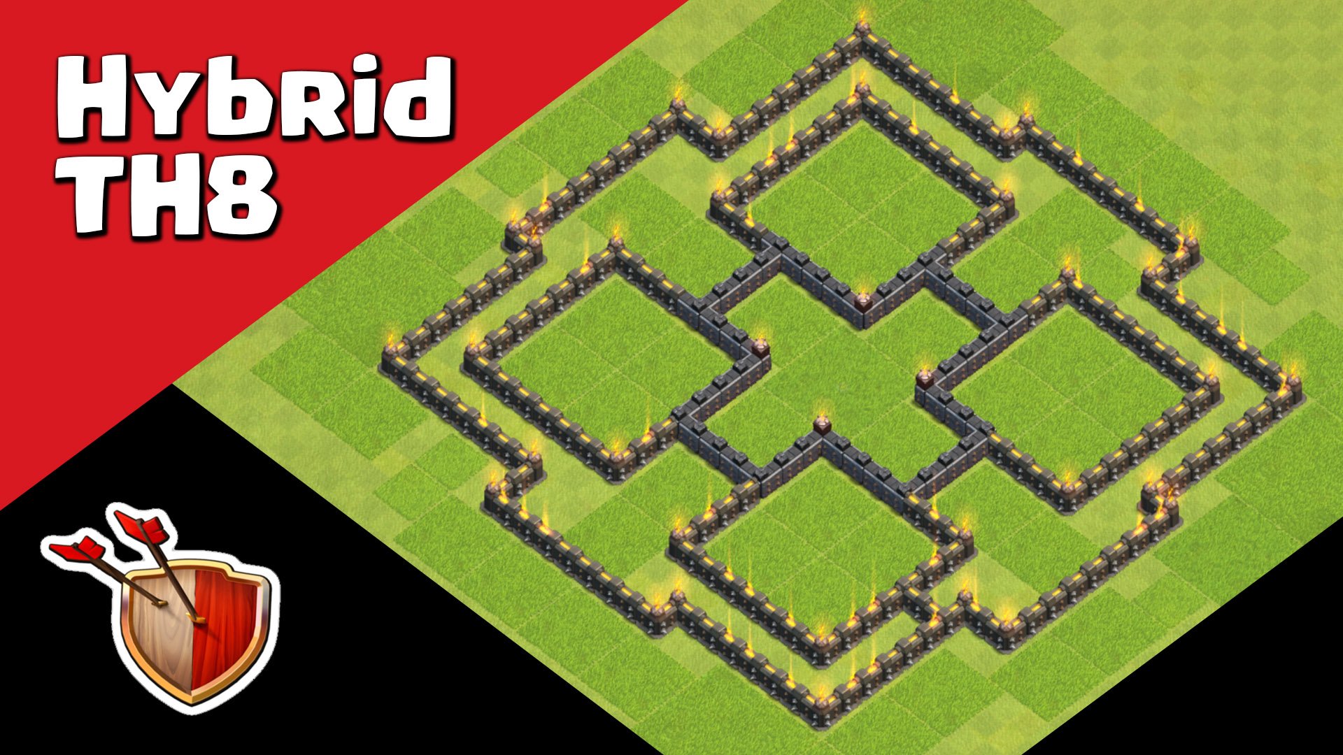 Clash Raider on Twitter: Clash of Clans ~ Town Hall 8 (TH8) Hybrid Base  Layout  Best TH LVL 8 Defense Strategy    / X