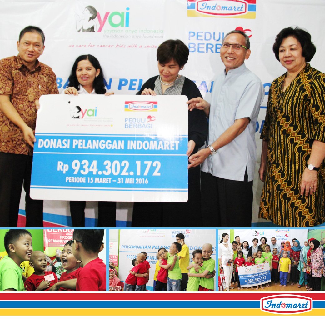 Terima kasih sobat! Donasi kalian sdh disalurkan melalui YAI u/ Program Kemanusiaan Kanker. indomaret.co.id/main-content/b…