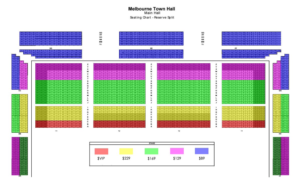 Melbourne Town Hall Seating Chart