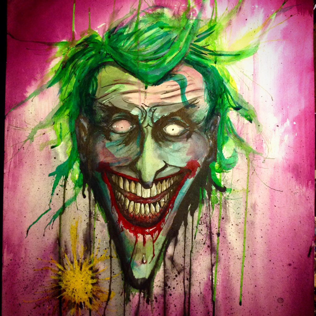 My son sketched it, I colored it, he lined it, then I added the background #joker #eviljoker #batman