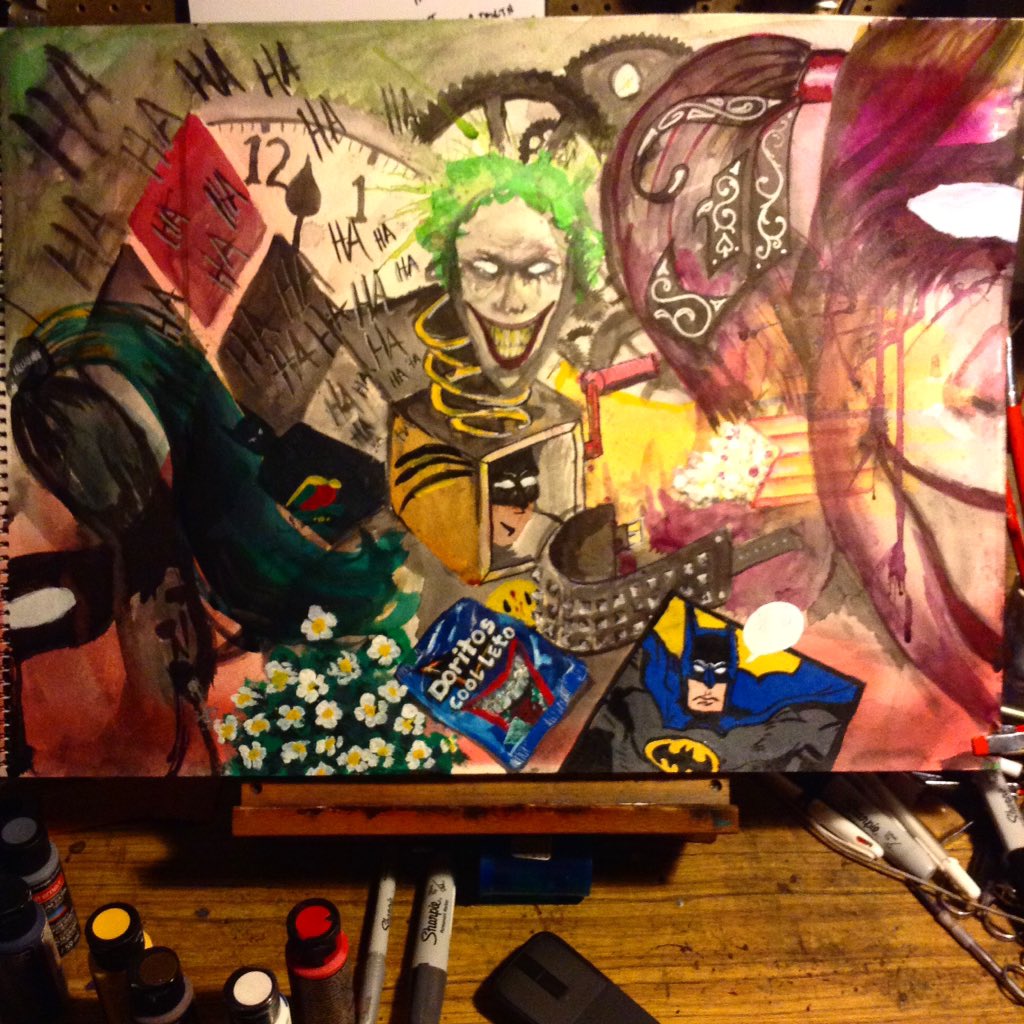 I went a lil mad one night I couldn't sleep #joker #eviljoker #abstract