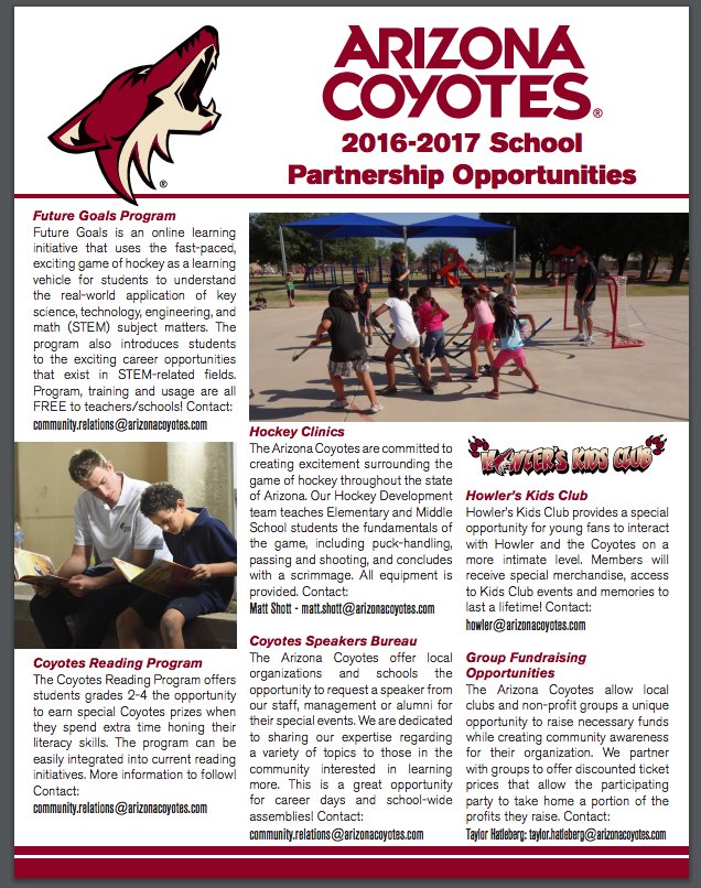 azedfoundation's tweet photo. New Blog Post: Heads up! Arizona Coyotes Partnership Opportunities - https://t.co/ZuOHHCwBdD #AEFBlog https://t.co/mb1oCCNsgO