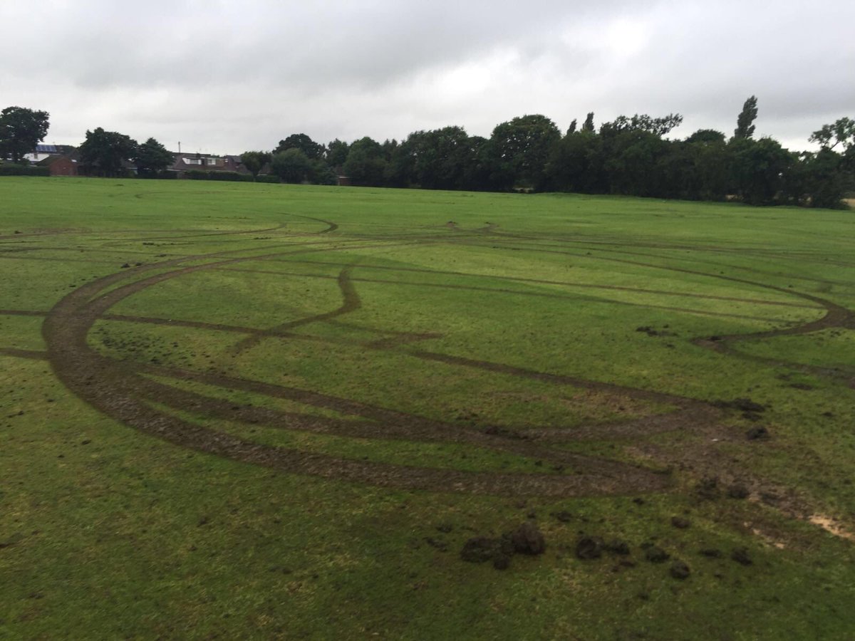 GregsonLaneCC's tweet photo. People give up hours of their time to prepare the pitch each week for fixtures and this morning, we wake up to this. https://t.co/SbqwMiOclk