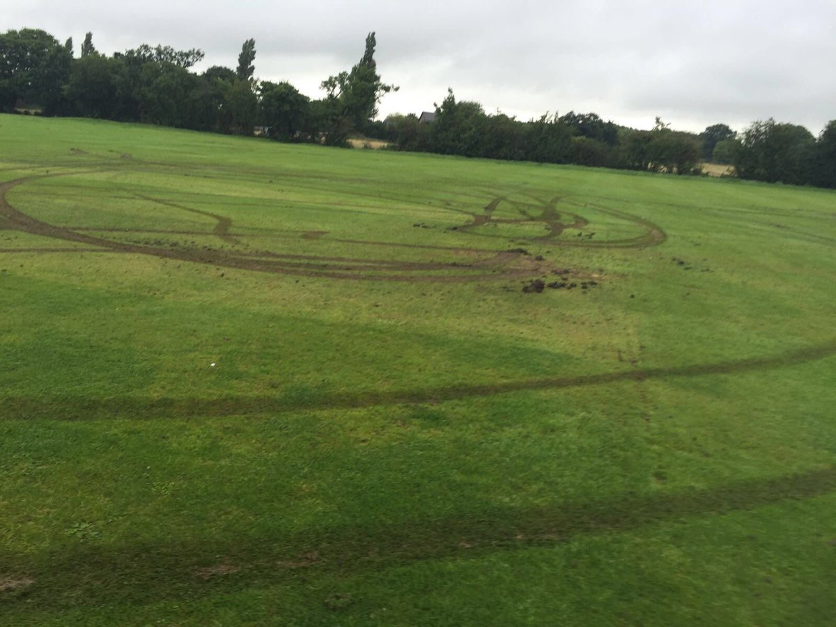 GregsonLaneCC's tweet photo. People give up hours of their time to prepare the pitch each week for fixtures and this morning, we wake up to this. https://t.co/SbqwMiOclk