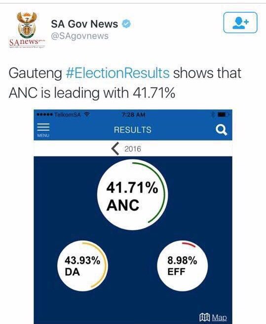 PigSpotter's tweet photo. Say what @SAgovnews ? ANC is leading? Clearly mathematics was not your strong point. Explains a lot. @Our_DA #Leads https://t.co/Ynb22t7JVI