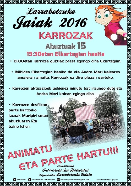Animatu eta parte hartu eurten be zuen Karrozakaz!