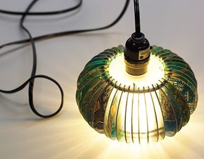 What an innovative light made with recycled circuit boards. Image via behance.net 💻 #recycle #upcycle