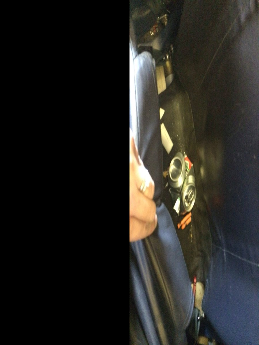 jo_mackey's tweet photo. @Ryanair dirty plane, uncomfy due to rubbish under seat. Table sticky. Stansted Ryanair staff not friendly :-( https://t.co/kKPP2o4sZw