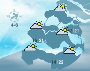 Het blijft op de meeste plekken droog vandaag. Vooral later vandaag krijgen we de zon geregeld te zien; 22 graden.