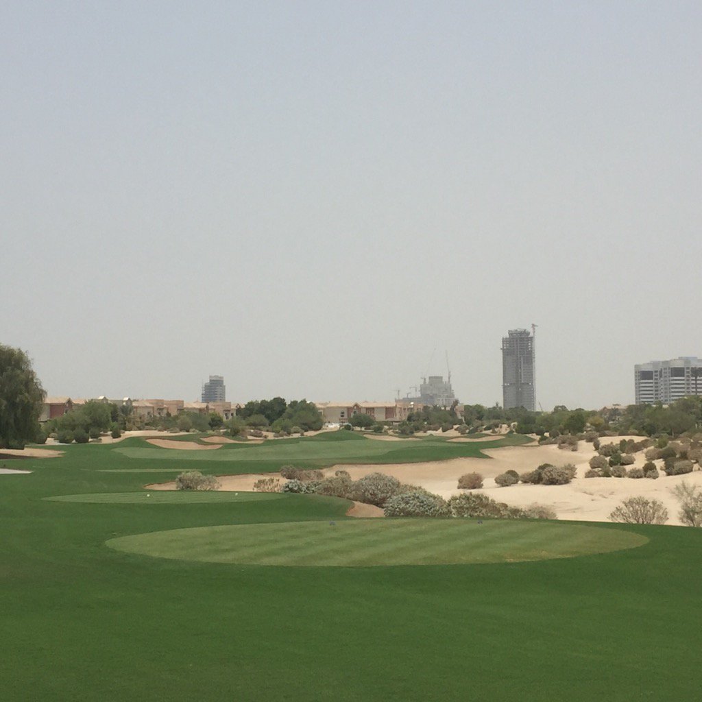 clintonsouthorn's tweet photo. It's Hot☀️but the team has the golf course in great condition, ready for the weekend @theelsclubdubai @StuartHorwood https://t.co/2lGMkvzgAY