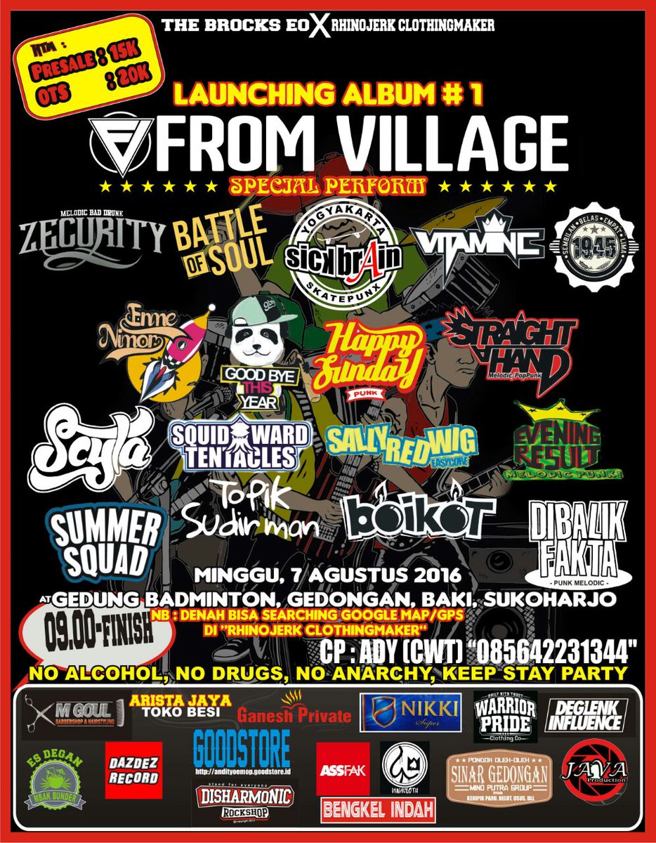 Guys,  km jg bisa dapetin presale Launching album #1 From Village di <a href="/Badsinner_Store/">BADSINNER STORE</a>  idr 15k #Terbatas