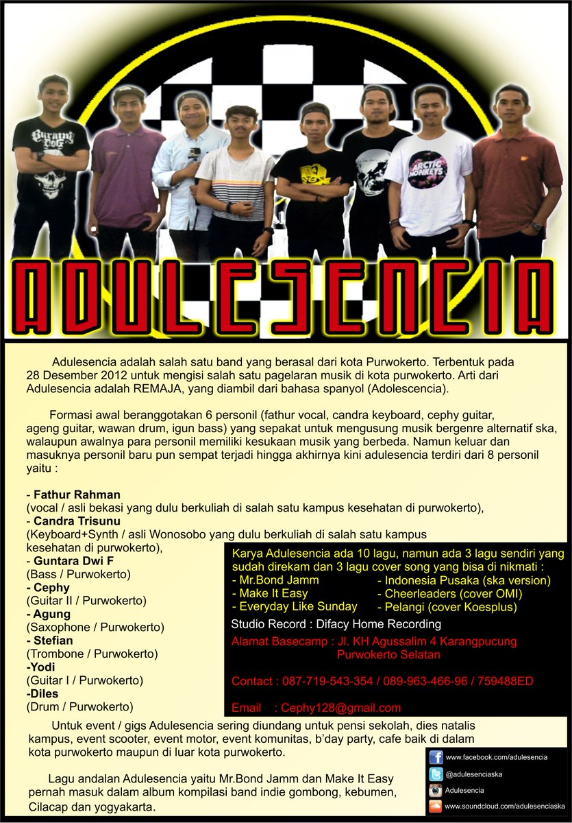 hanya sekilas, dan mungkin sangat sekilas..
pengin tau lebih banyak?
Kepoin semua medsosnya adulesencia yuuuk