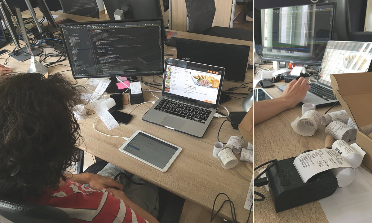 Da_Shef's tweet photo. We are #testing our #new product :) #printing orders is in order!
#development #digitalmenu https://t.co/XfpRgnbu0f