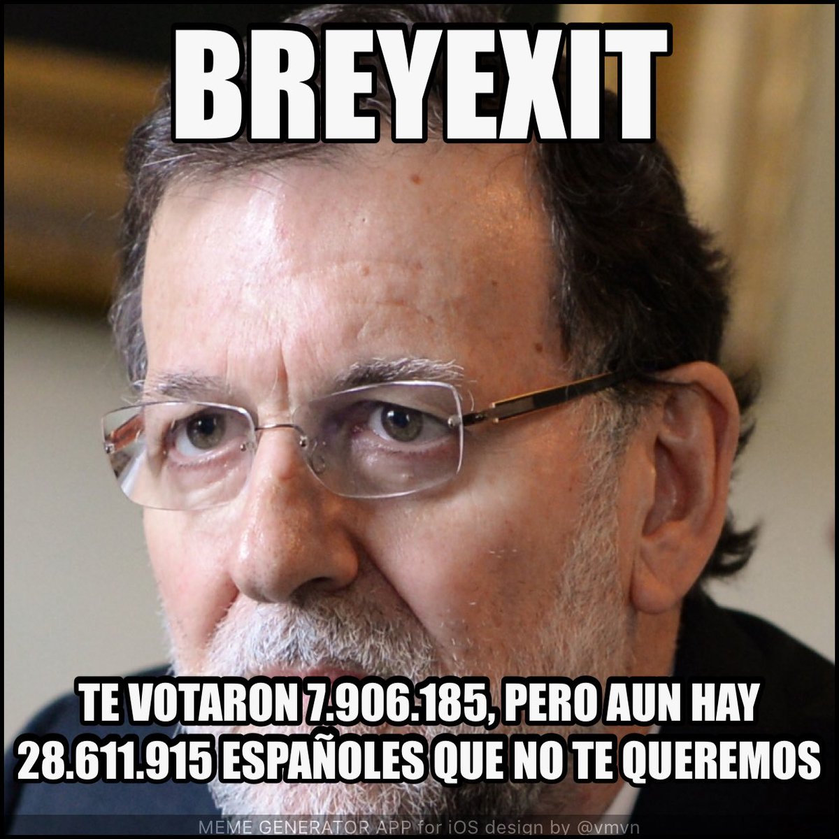 oldfield40's tweet photo. Te votaron 7.906.185 españoles, pero aún hay 28.611.915 que no te quieren #CaminataElectoralARV #breyexit https://t.co/9LbJ0rqQsw