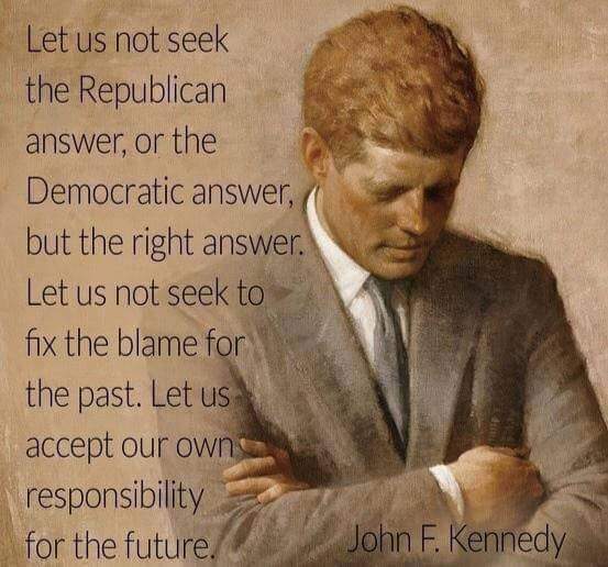 Mooie quote van #JFKennedy voor alle politici, links als rechts,ik zeg handel erna,zou de wereld er anders uitzien