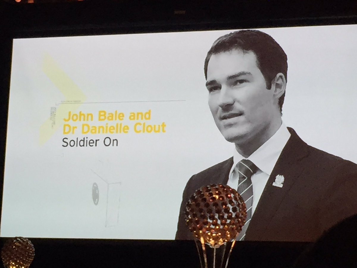 GlennKeysAspen's tweet photo. .@EY_Australia #entrepreneur of the Year award for Social is #JohnBale #SoldierOn. Great cause & desperately needed! https://t.co/J6ic5qD2e0