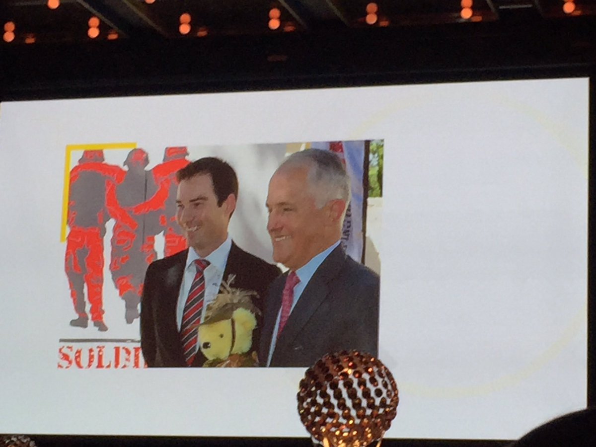 GlennKeysAspen's tweet photo. .@EY_Australia #entrepreneur of the Year award for Social is #JohnBale #SoldierOn. Great cause & desperately needed! https://t.co/J6ic5qD2e0