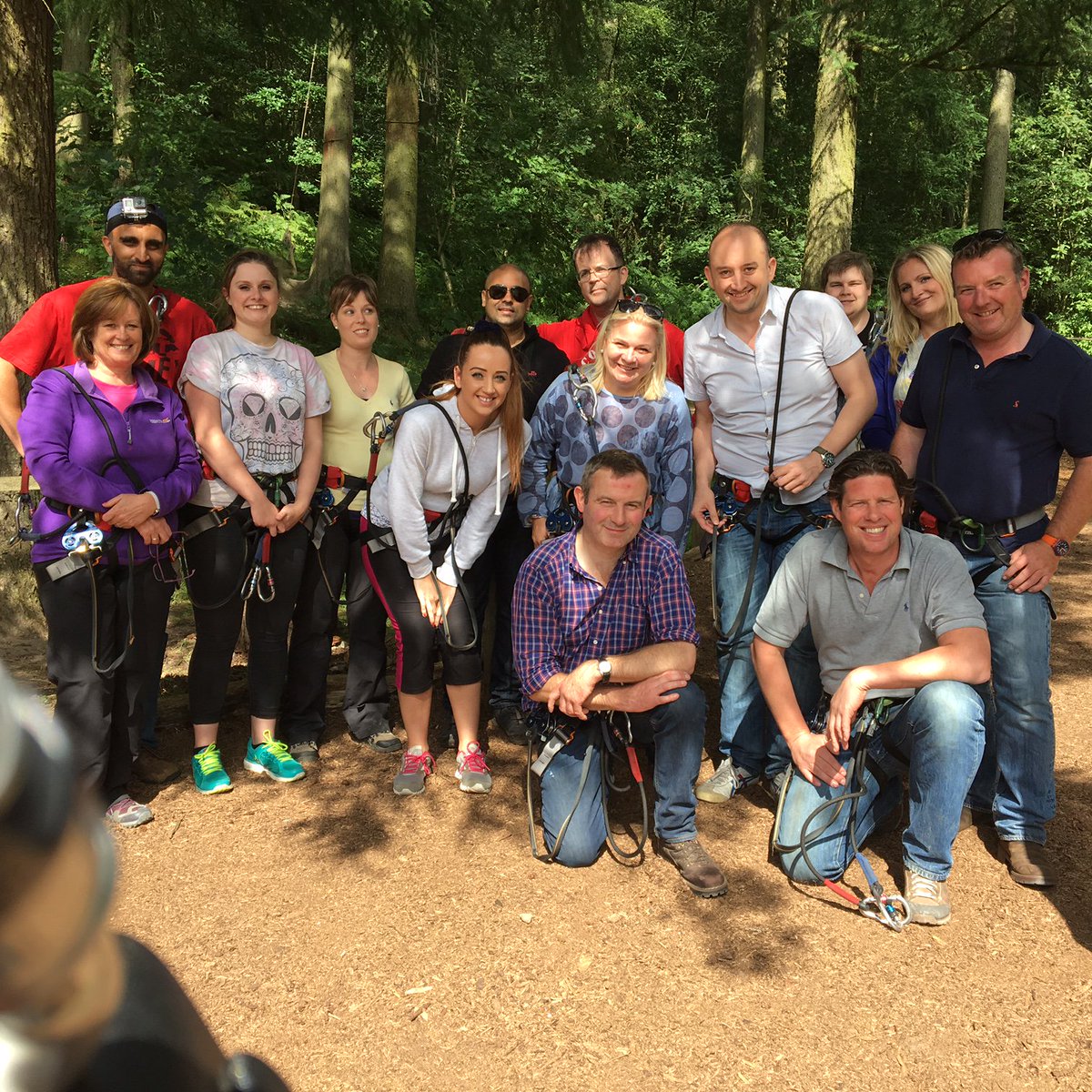 Appytech_UK's tweet photo. Celebrating the launch of our new twitter channel with a pic of our crew having fun @Dalby_Forest! #AppyTeam #GoApe https://t.co/VGLxmpcMB1