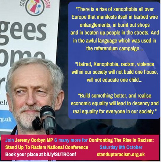AntiRacismDay's tweet photo. Register now to hear Jeremy Corbyn + more on confronting the rise in racism https://t.co/4z5rPXA3po https://t.co/l74iODVmnK