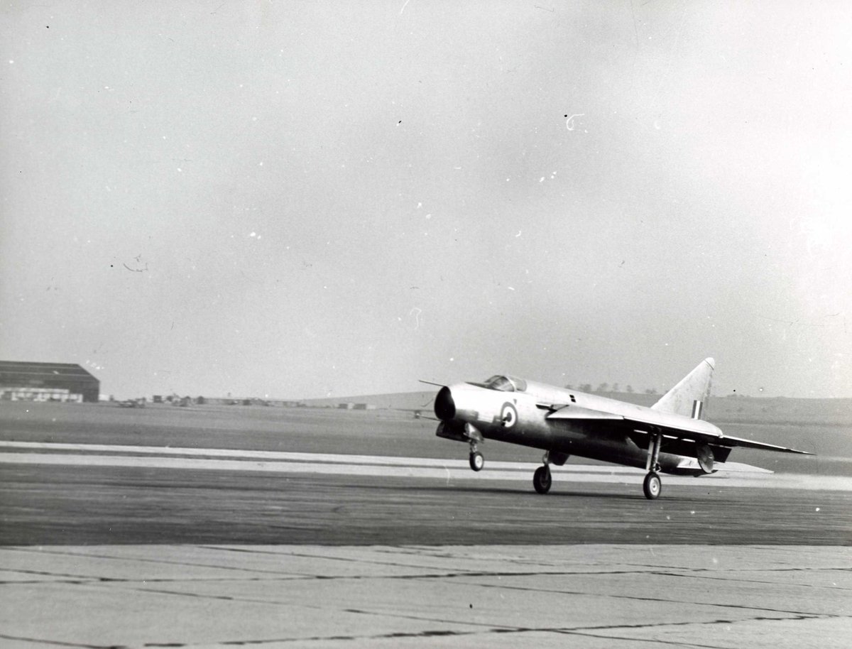 WartonW30's tweet photo. WG760 EE P1 At Boscombe Down F/f 4 Aug 1954. @BAESystemsAir @lightningotd Credit BAE Systems Heritage Warton https://t.co/DzGS00VJPG