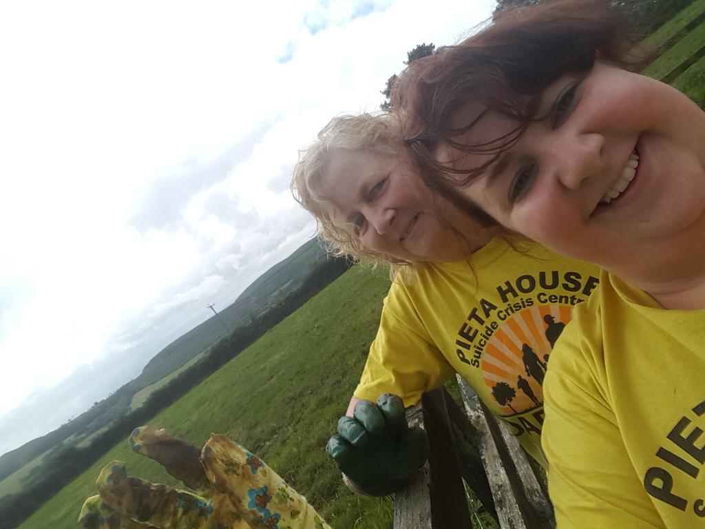 QuinnSandra's tweet photo. Doing a spot of #gardening @Ballyhoura while sporting our @DILMitchelstown Tshirts @PietaHouse #suicideawareness https://t.co/mqQkHlsjOx