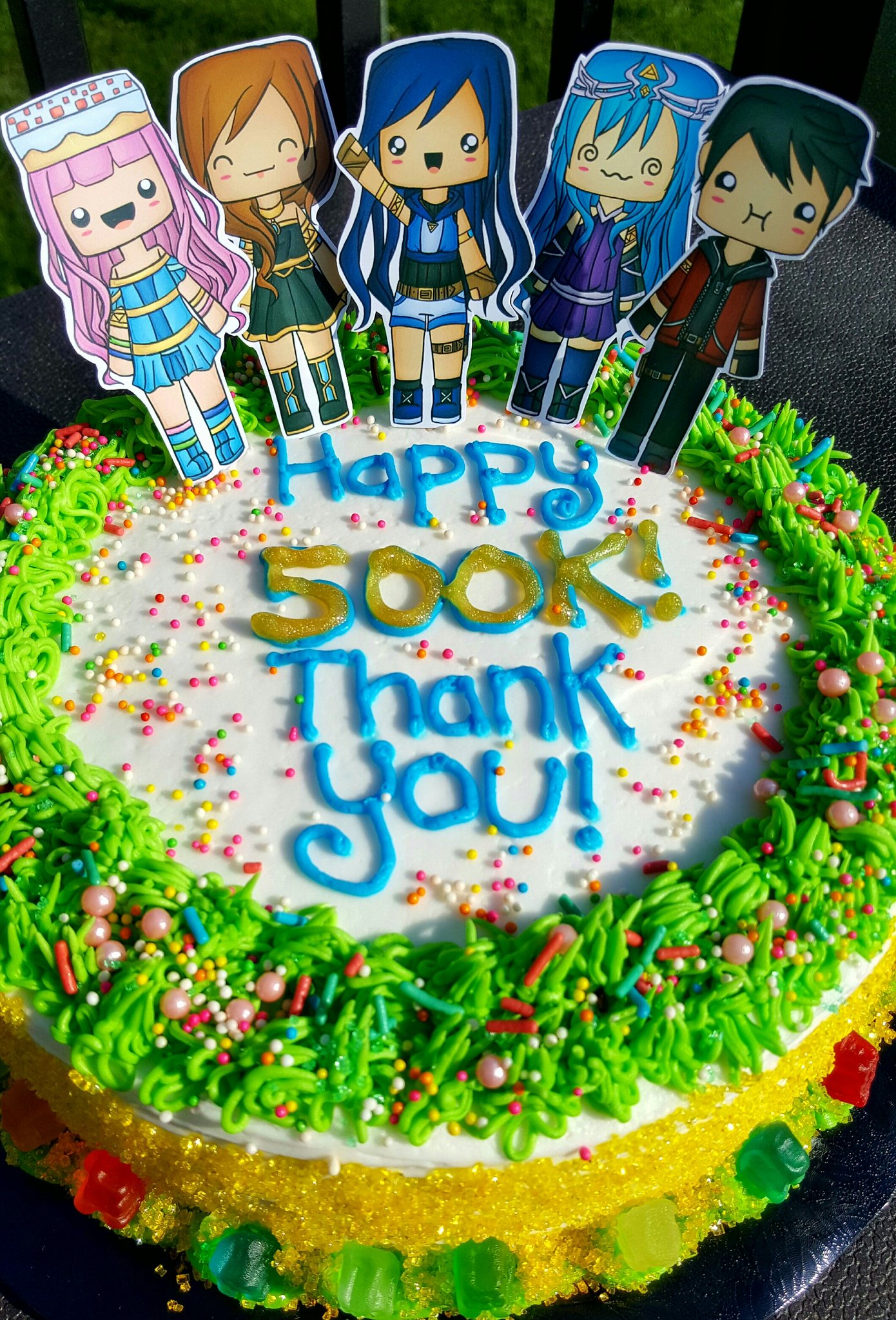 krew cake itsfunneh birthday fanart funneh youtubers subscribers its rainbow minecraft fan aphmau cakes drawing draco 500k much yandere