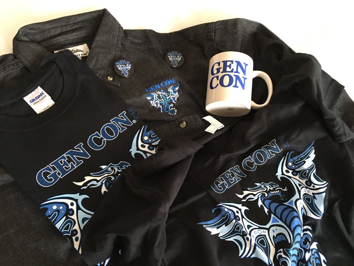 OnderLibrum's tweet photo. #GenCon2016 swag acquired! Still haven't hit the dealer's room yet... #NeedAnotherSuitcase https://t.co/YmwPQLBFcl