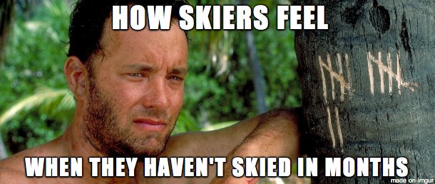 TeleSkiSnow's tweet photo. Who else is feeling the pain of a snowless Summer? #skierproblems https://t.co/Ewc0b1qYUT