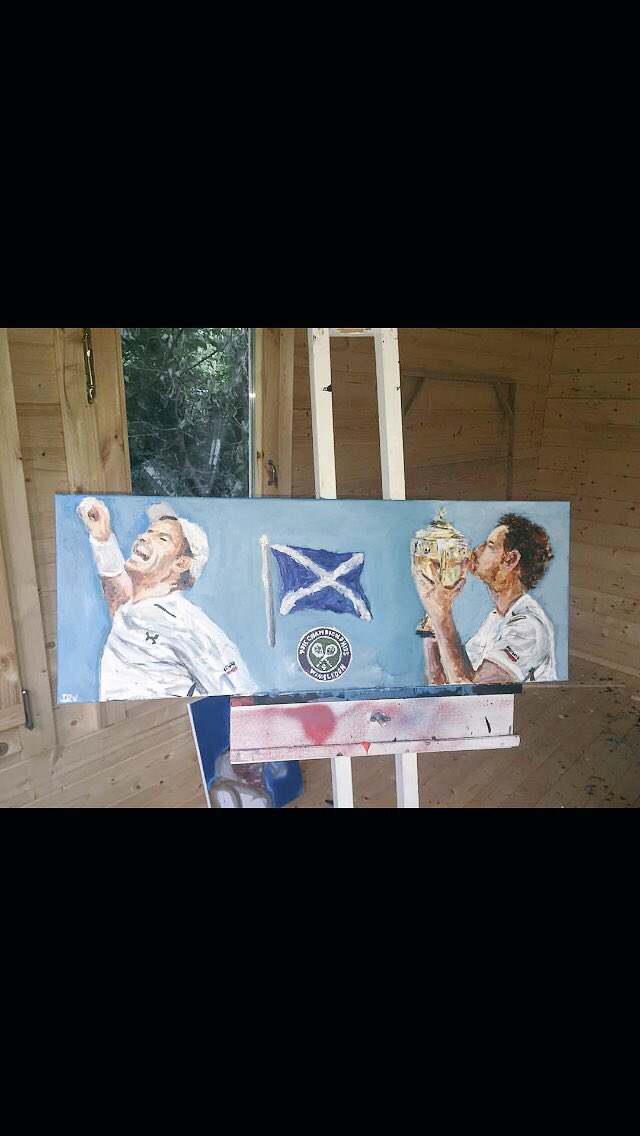 romeobhoy's tweet photo. @andy_murray I really hope you get to see this and hope you would consider arranging to sign this my cousin painted https://t.co/NckIKROkmZ