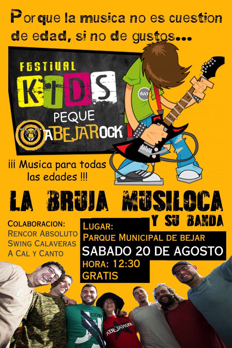 AbejaRockFest's tweet photo. Los peques van a dejar el listón muy alto el dia 20 @LosNarco @BOIKOTBAND @Porretas5 @desakatorock #CapitanFreeman https://t.co/ynrdiG3iUG
