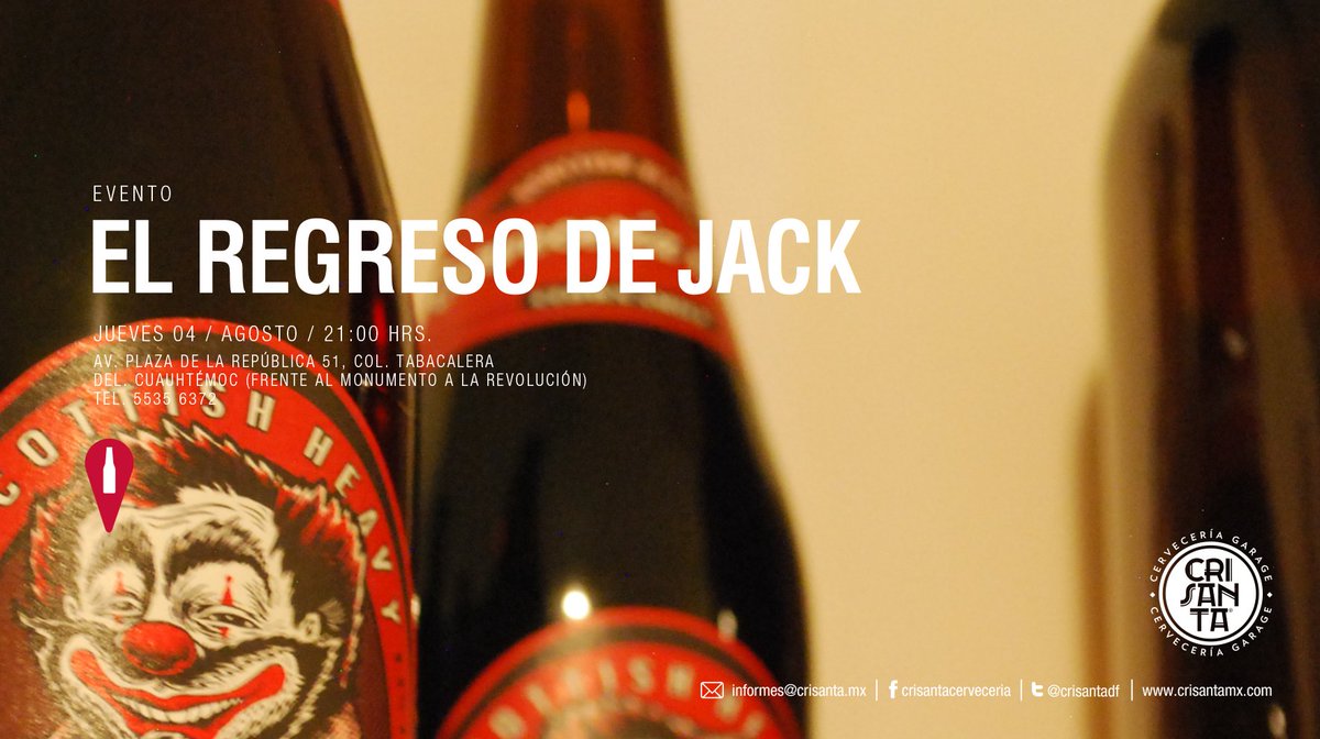 Hoy tenemos el regreso de <a href="/Cerveceriajack/">Cervecería Jack</a>, todos los estilos con descuentos...