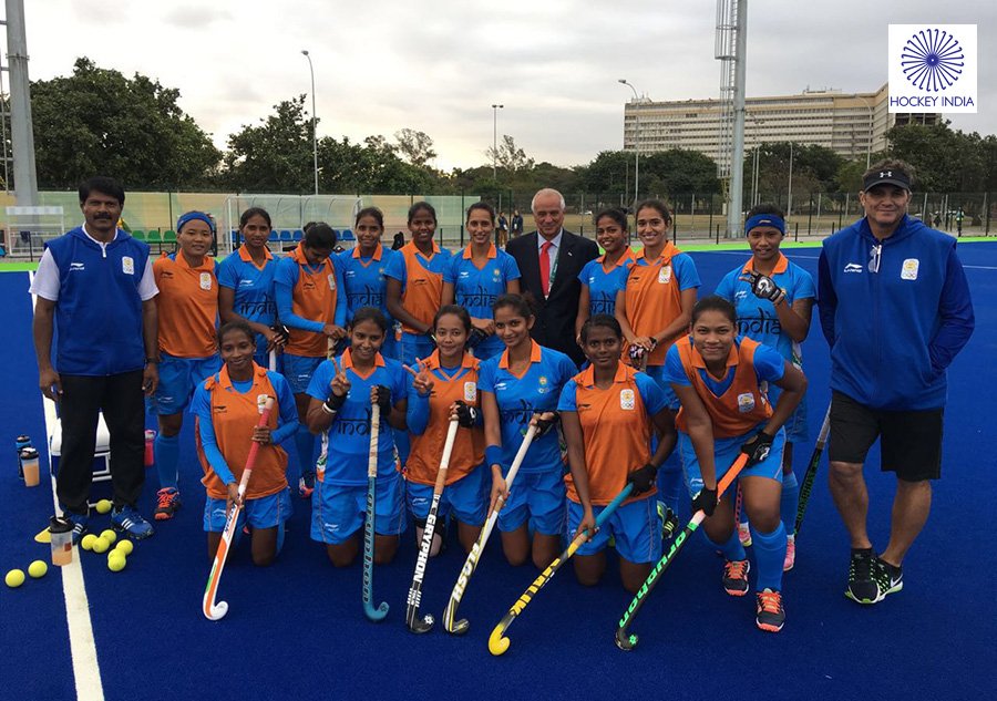 TheHockeyIndia's tweet photo. .@FIH_Hockey President Mr. Leandro Negre visits the Indian Eves at the Olympic village on 4 Aug 2016! #Hockey https://t.co/izP9FK24mt