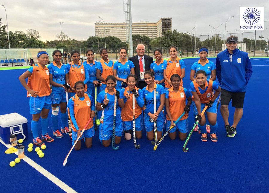 TheHockeyIndia's tweet photo. .@FIH_Hockey President Mr. Leandro Negre visits the Indian Eves at the Olympic village on 4 Aug 2016! #Hockey https://t.co/izP9FK24mt