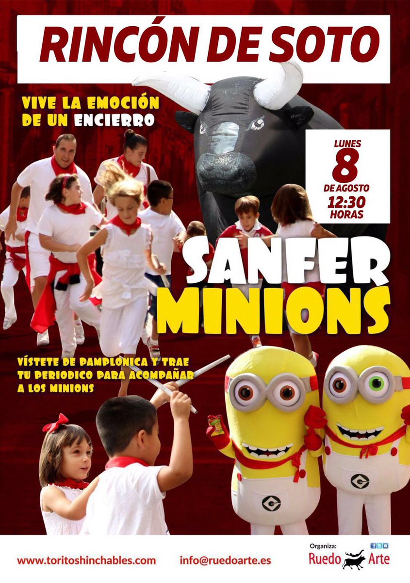 Ya tenemos nuestro proximo espectaculo a la vista. Vive la emocion del encierro con nuestros toritos y sus minions!!