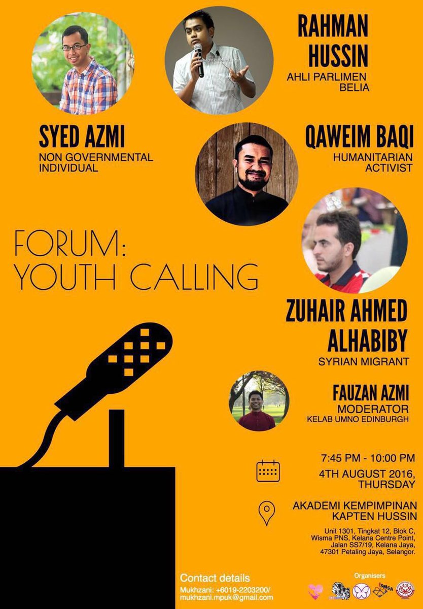 BKH_ppum's tweet photo. Pengerusi biro @RahmanHussin bersama panel-panel yang lain malam ini di @AKHI_Comms dlm Forum : "Youth Calling" https://t.co/BHXJ9HEwS1
