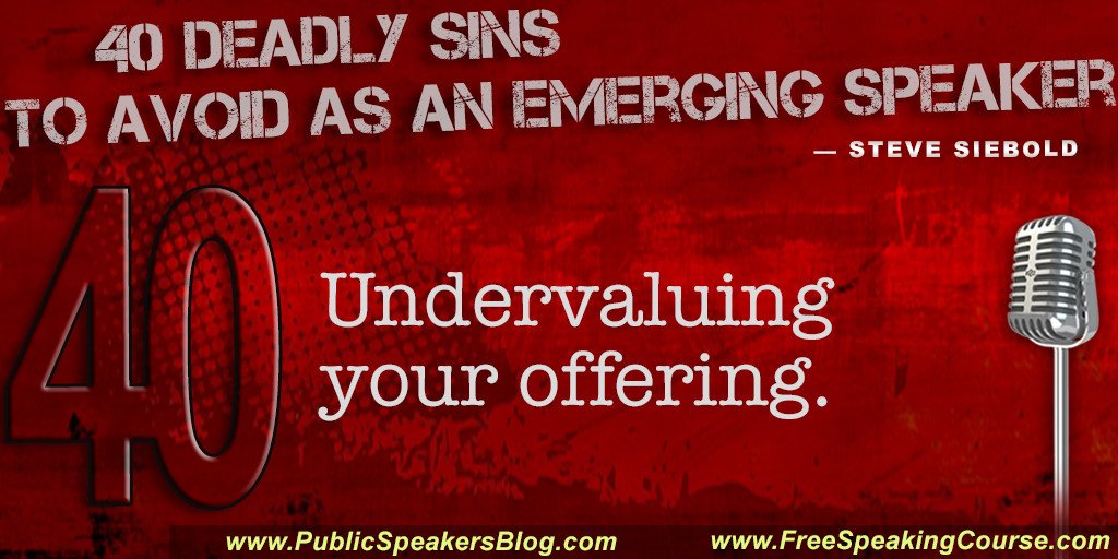 Siebold's tweet image. Stop selling yourself short!
freespeakingcourse.com/40deadlysins.p…
#publicspeaking #speechworkshop #keynote #leadership #speaking