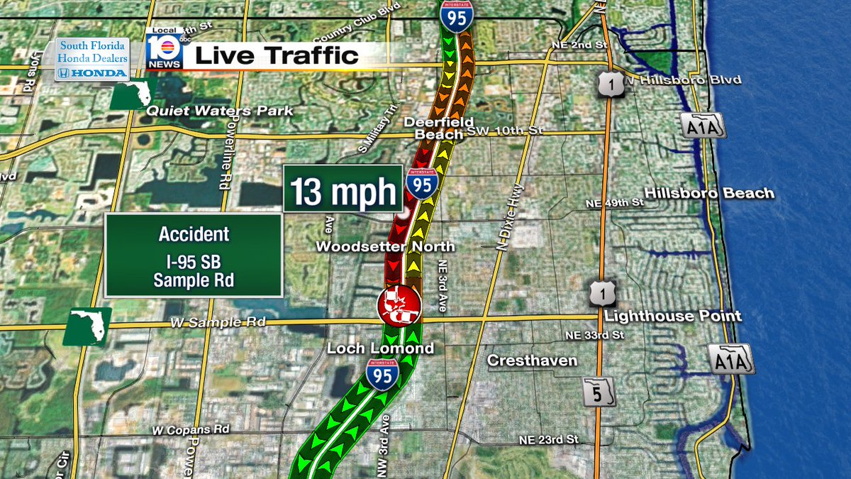 Accident on I-95 SB at Sample Rd #traffic https://t.co/csg83Q7cOk