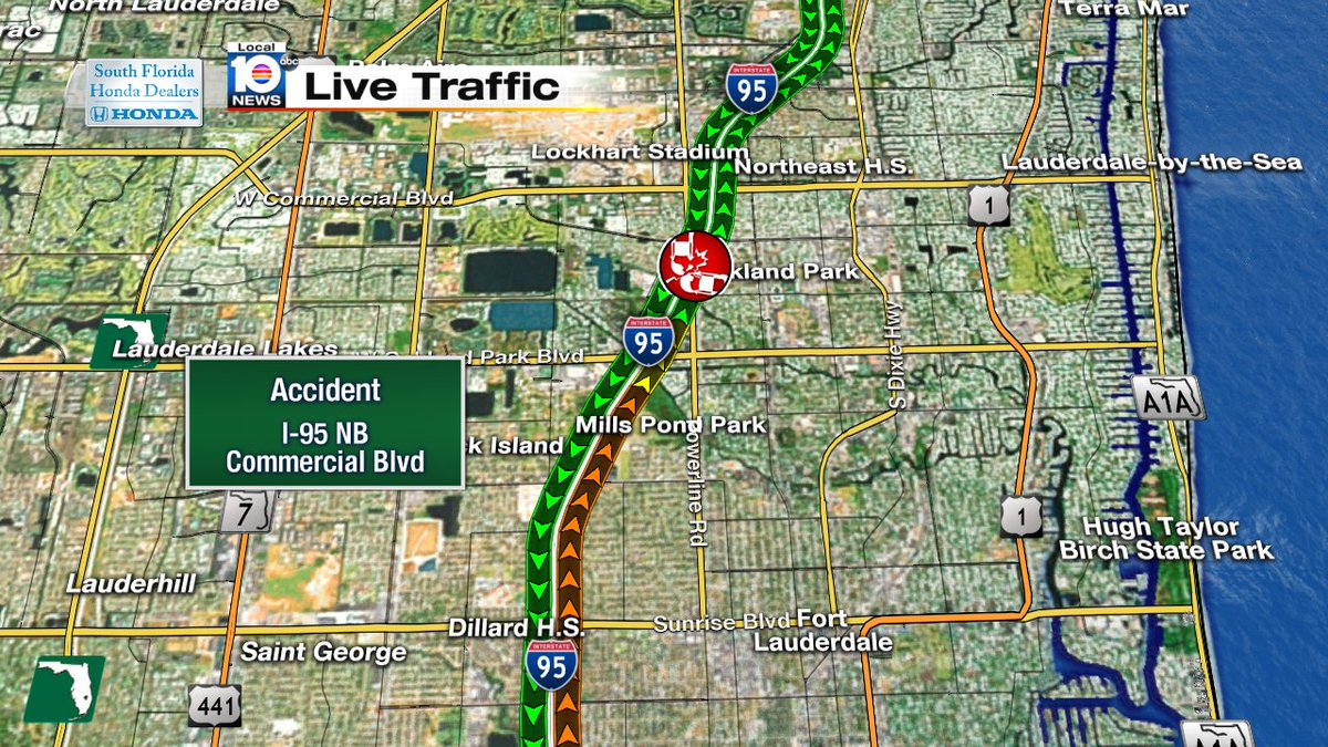 Accident on I-95 NB just S of Commercial Blvd #traffic https://t.co/uU02gAaaHy