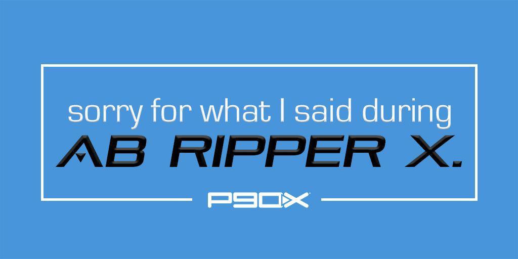 P90X's tweet image. Sometimes you're just concentrating too hard on Bringing It to watch what you're saying...