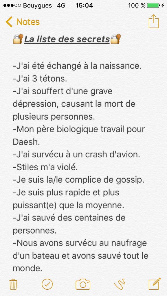 gossiprpgsov3's tweet image. 🔐 VOICI LE JEU DES SECRETS AINSI QUE LA LISTE. SOYEZ PERSPICACE ET LOGIQUE

BON JEU.
