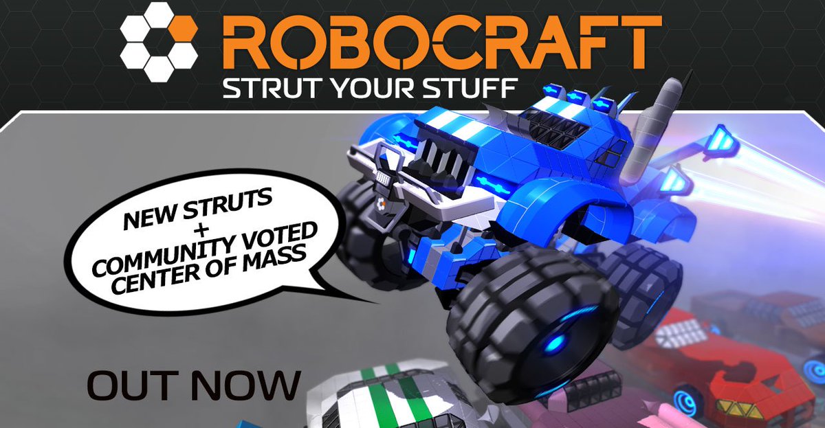 Robocraftgame's tweet photo. The Strut Your Stuff Update is now live!!!
Loads of new building tools and more!

Read more:
https://t.co/SPbN6ToIzl https://t.co/k35UHSDWEL