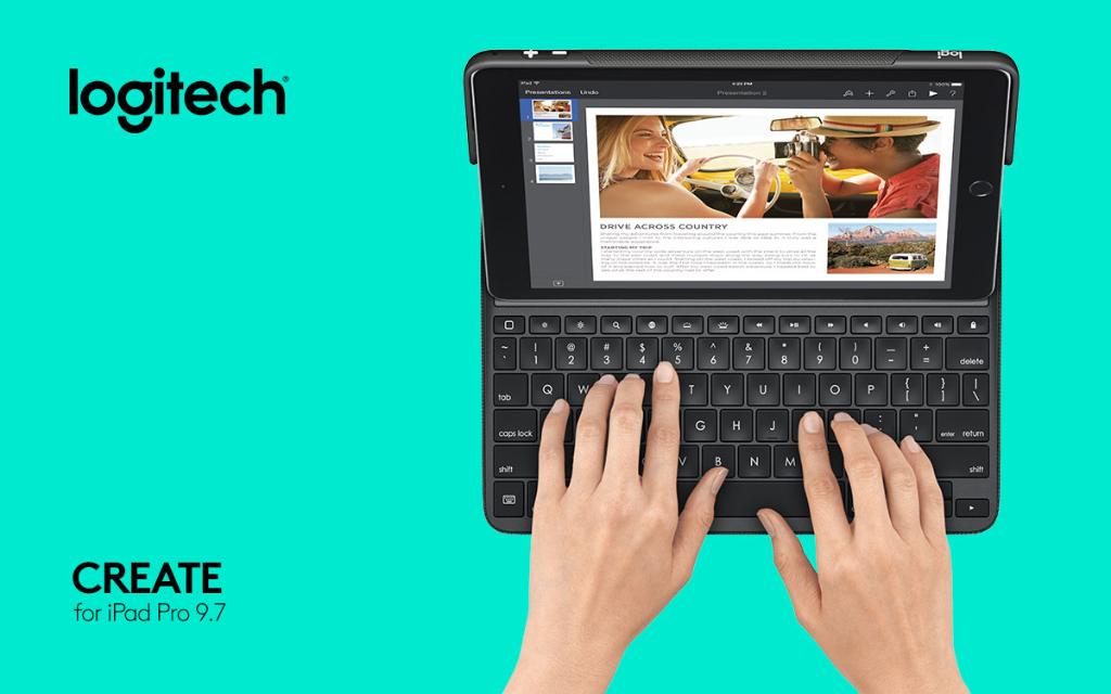 Logitech's tweet photo. Productivity power couple: CREATE + #iPadPro 9.7. #nochargingneeded #SmartConnector https://t.co/IF2aWVAgcJ https://t.co/DBMGRNUa5H