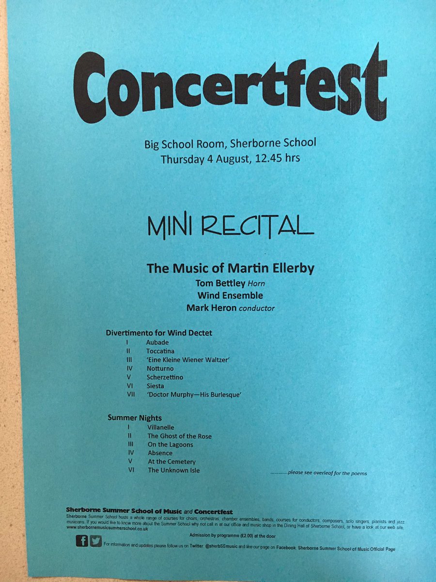 markconductor's tweet photo. First @SherbSSMusic concert done. 2 more tomorrow &amp; Saturday #concertfest https://t.co/t4V62ZlVVs