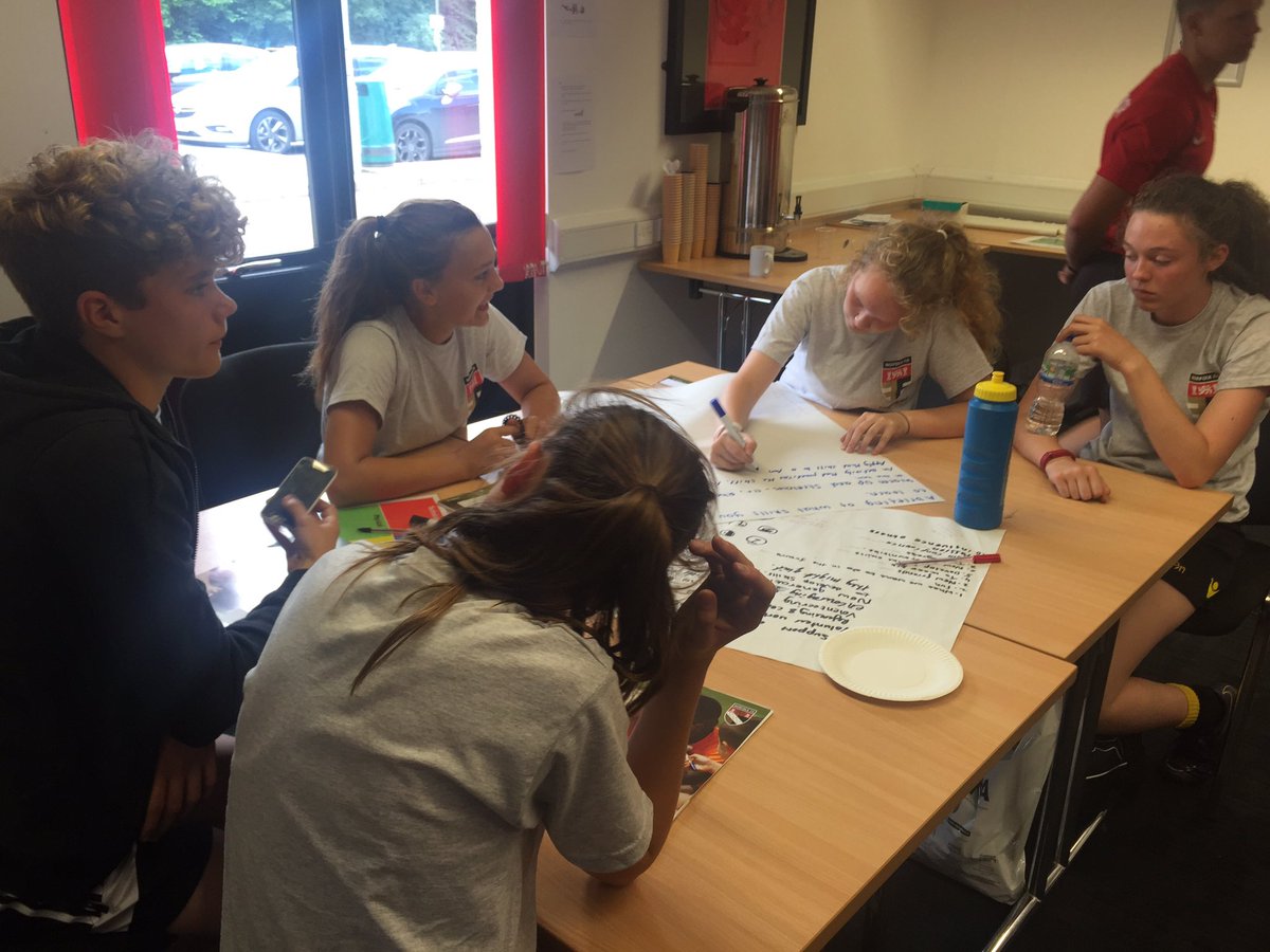 NorfolkCountyFA's tweet photo. UEFA B License coach @showesy3 is next, encouraging @NorfolkFA_FF Young Leaders to study session plans #FFCamp2016 https://t.co/YsrxSYrOee