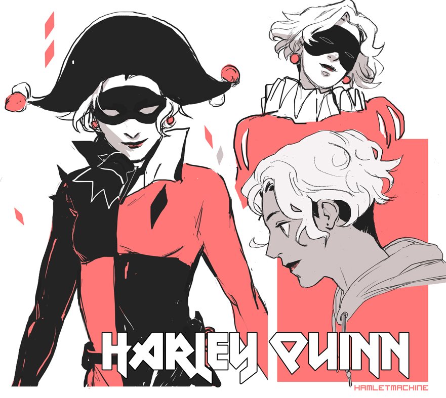 Hamlet_Machine's tweet photo. A little Harley Quinn redesign based on her Commedia dell'arte origins✨ https://t.co/VRQidSMCAd