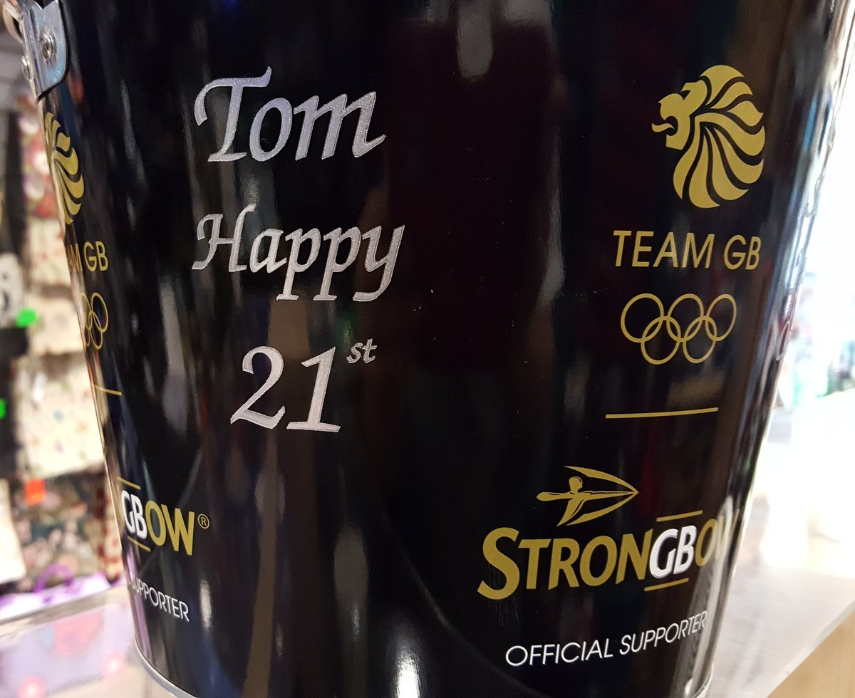 Nodding_Cobbler's tweet photo. Something different bucket engraving #TeamGB #kscourier #Personalization #giftideas #MenStyle #strongbowuk #fenwicks https://t.co/F0IIE6bz27