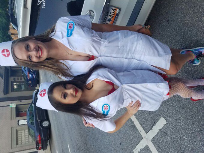 My date last night Naughty Nurse ??? #Blink182 #Janine #redlips #redlipstick #girlswithtattoos #girlswithink
